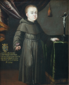 Gróf Esterházy Antal gyermekkorában. 1678 (A kép felirata: COMITITIS. ANTONII ESZTERHASI. EFFIGIES TRVM. ANN. EXISTENTIS EX VOTO. PARENTVM OBLATA. S. ANTONIO. Ao. 1678.)\r\n