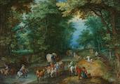 Id. Jan Brueghel: Forgalmas erdei út, 1605.