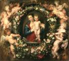 Id. Jan Brueghel - Peter Paul Rubens: Virágos Madonna, 1616-1618 körül