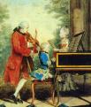 Louis Carrogis de Carmontelle: Leopold Mozart gyermekeivel, 1764.