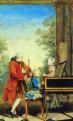 Louis Carrogis de Carmontelle: Leopold Mozart gyermekeivel, 1764.