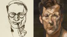Lucian Freud vázlata és festménye
