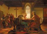 Madarász Viktor (1830–1917): Zrínyi és Frangepán a börtönben, 1864, vászon, olaj, 52×70 cm
