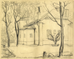 Makoldy József (1890-1957): Jókai Mór villája a Svábhegyen. 1926. Ceruzarajz\r\n