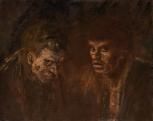 Mednyánszky László (1852–1919): Öreg és fiatal csavargó, 1900 körül, vászon, olaj, 60,5×75 cm