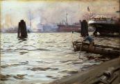 Anders Zorn: A hamburgi kikötő, 1891.<br>Forrás: www.wikimedia.org