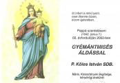 P. Köles István gyémántmisés emléklapja
