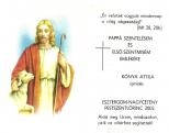 Kónya Attila újmisés emléklapja