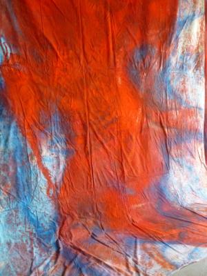 Rita Ackermann: Tűz, nap nap után, XVI., 2011, Olaj, spray festék, zománcfesték, akril és pigmentek, ipari vászon, 350.5 x 262 cm. A művész jóvoltából