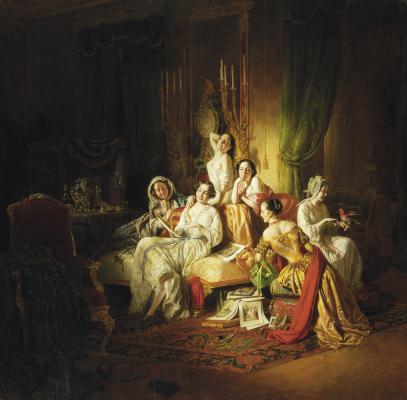 Borsos József: Lányok bál után, 1850