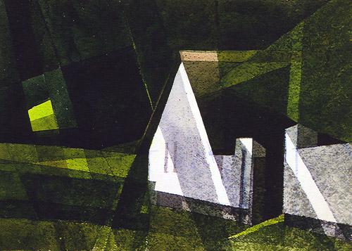 Gol Predrag, Tamno zeleno / Sötétzöld, 1980., akvarel