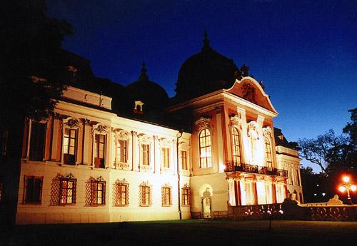 The castle museum in evening spotlight