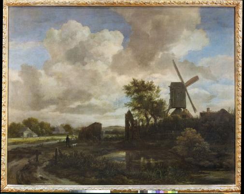 Jacob Isaacksz. van Ruisdael: Esti táj: szélmalom pataknál