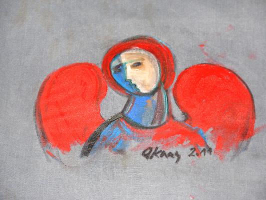 Festőangyal Kabó festőkötényén