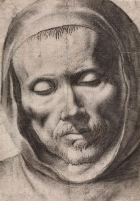 Francisco de Zurbarán: Szerzetes, fej tanulmányrajz, 1635-1655.