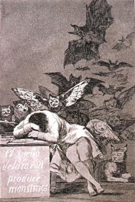 Francisco Goya: Ha az értelem alszik, előjönnek a szörnyek, 1799.