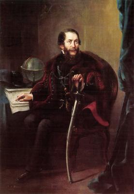 Napoleon Michal Julius Illakowicz: Kossuth Lajos képmása. 1853. Olajfestmény\r\n