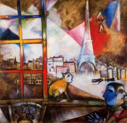 Marc Chagall: Párizs az ablakból, 1913.