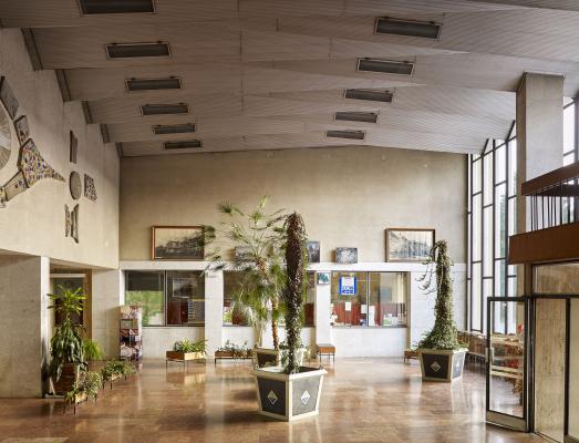 A betléri Andrássy-kastély (ma Szlovák Nemzeti Múzeum – Betléri Andrássy Múzeum) pálmái a rozsnyói vasútállomáson, 2015