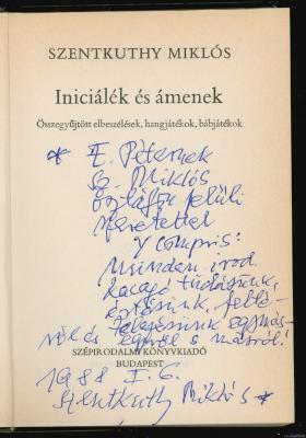 Esterházy Péternek dedikált könyv