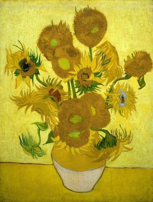 Vincent van Gogh: Napraforgók sárga háttérrel, negyedik változat, 1889. január