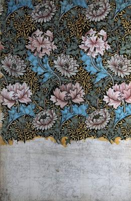 Gránátalmamintás tapétaterv