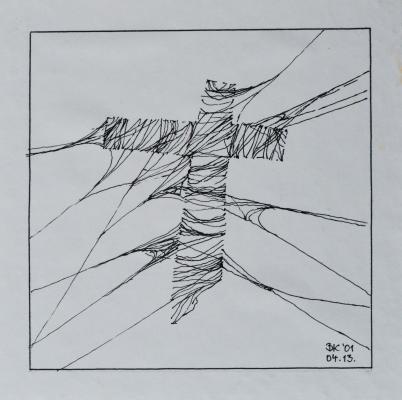 Balog Kálmán: Nagypéntek, tollrajz