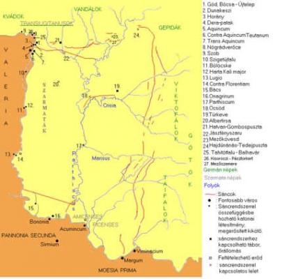 A Csörsz-árok lelőhelytérképen