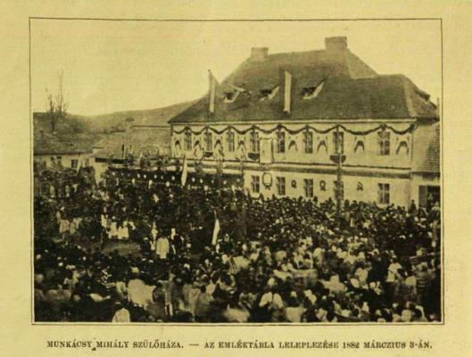 Az emléktábla-avatás Munkácsy szülőházán, 1882 március 3-án