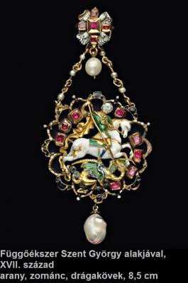 Függőékszer Szent György alakjával