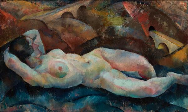 Gábor Jenő (1893 – 1968): Akt viadukttal, 1923