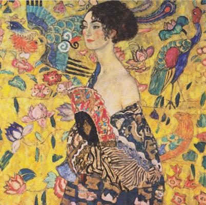Gustav Klimt: Hölgy legyezővel, 1917-1918.