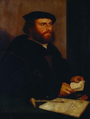 ifj. Hans Holbein férfi portréja a restaurálás előtt, 152-1533 körül