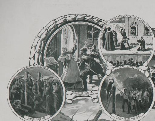 A Kreith-féle Ereklyemúzeum emléklapja, litográfia (részlet)