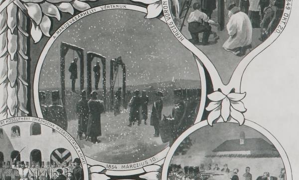 A Kreith-féle Ereklyemúzeum emléklapja, litográfia (részlet)