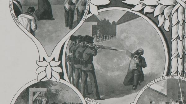 A Kreith-féle Ereklyemúzeum emléklapja, litográfia (részlet)