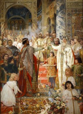 Mato Celestin Medović: Zvonimir király eljegyzése, 1907.\r\n