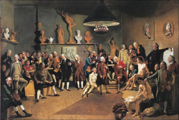 Johann Zoffany: Akadémikusok a Királyi Akadémián, 1771-1772.<br>Forrás: www.royalacademy.org.uk