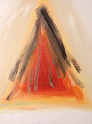 Nádler István (1938): Háromszög VIII., 1994, vászon, olaj, 160×120 cm
