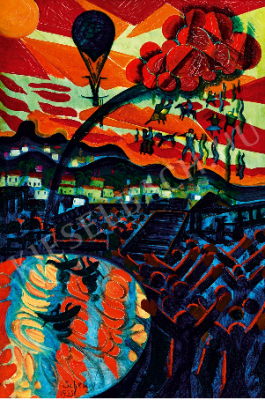 Scheiber Hugó (1873 - 1950): Japán nappali tűzijáték a berlini Lunaparkban, 1925