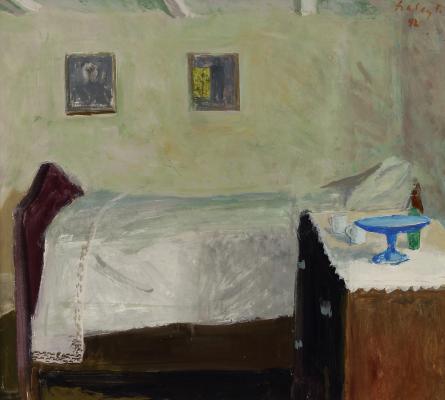 Szalay Ferenc: Fehér terítős szobabelső