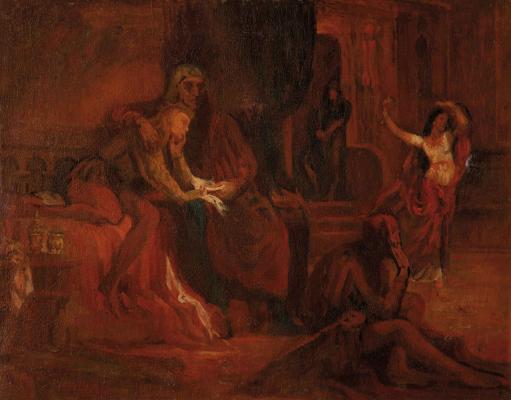 Székely Bertalan (1835–1910): V. László és Cillei, 1870 körül, vászon, olaj, 58×74 cm