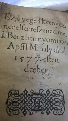 Telegdi Miklós prédikációs könyve, 1577