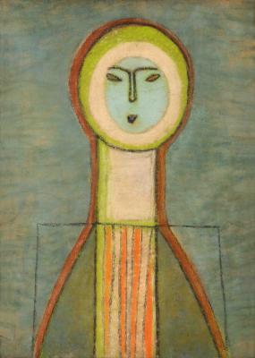Vajda Lajos (1908–1941): Leányikon, 1936, papír, pasztell, 56×41,5 cm